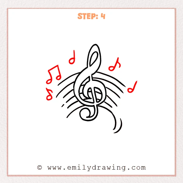 how to draw a music notes - Step 4